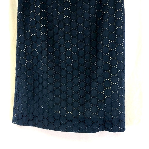 ANN TAYLOR LOFT zipper Eyelet Lace Skirt Navy Blue - Picture 5 of 5